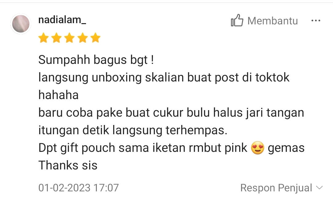 Hasil Cukur Mulus Bersih