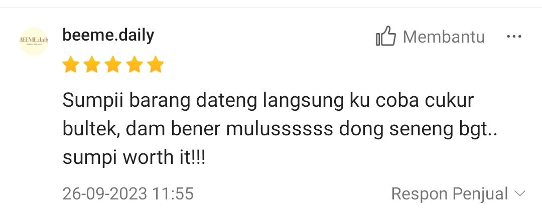 Hasil Cukur Mulus Bersih