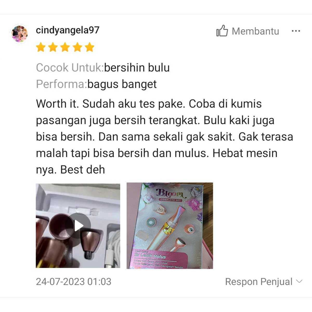 Hasil Cukur Mulus Bersih